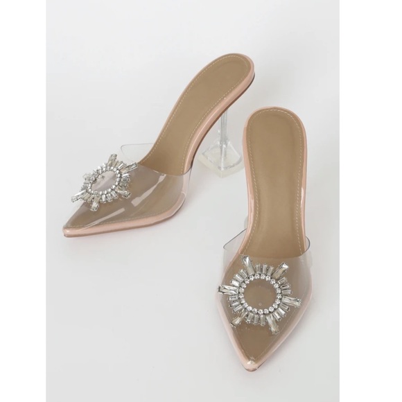 NWT LULUS -Midnight Silver Pointed-Toe Heels (New in Box with Shoe Bags) - Picture 4 of 6